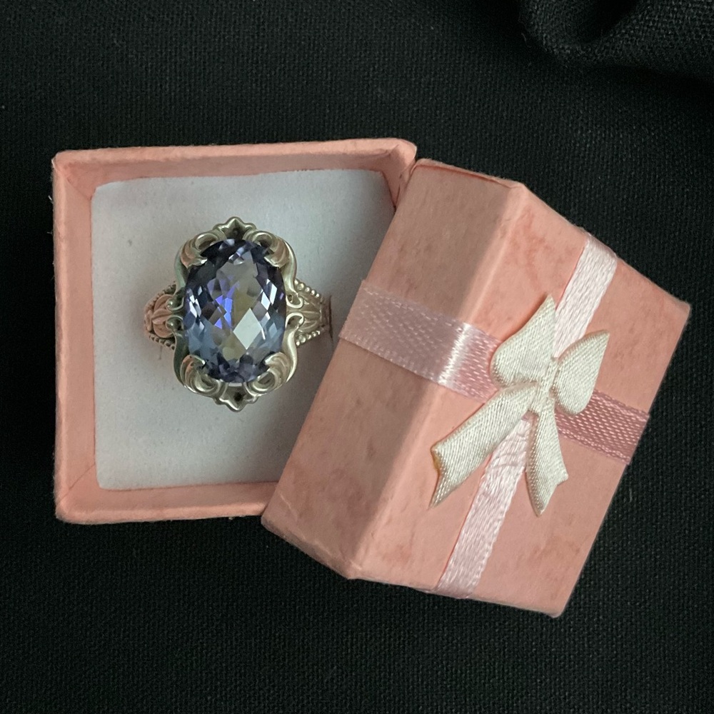 Orvieto 925 Sterling Silver Royal Purple Quartz Ring - Size 6